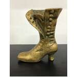 VINTAGE Brass Boot Ornament | Victorian Button Up Style | 14.5 cm Tall 