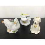 VINTAGE Ceramic Pomander Floral Dog Frog & Duck 