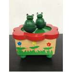 Wooden Dancing Frog Music Box | Magnetic Spinners | Wind Up