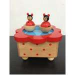 Wooden Dancing Lady Bug Music Box | Magnetic Spinners | Wind Up
