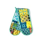 Anna Chandler Seventies Green Double Oven Glove | Retro Print