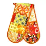 Anna Chandler Seventies Orange Double Oven Glove | Retro Print