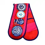 Anna Chandler Cocina Pink Plate Double Oven Glove 