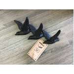Cast Iron Bird Wall Hook | 3 Flying Birds 
