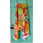 Anna Chandler Retro Fringed Beach Towel | 70s Orange 