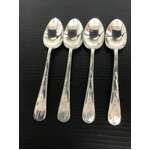 ART DECO Silver Plated Teaspoons | Lot of 4 | Stepped Chevron 