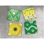 Anna Chandler 70s Green Canvas Coasters | Set of 4 
