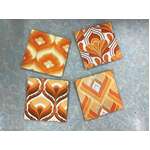 Anna Chandler 70s Orange Canvas Coasters | Set of 4