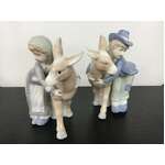 VINTAGE Lenwile Ardalt Japan Donkey Figurine x 2 | Girl & Boy