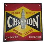 Champion Spark Plugs Cast Iron Sign - Large Square