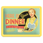 Here Is Your Dinner Asshole Retro Sign - Tin - Nostalgic Art