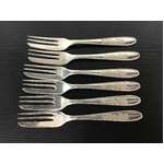 VINTAGE EPNS Silver Plate Cake Forks x 6 | Embossed Flower Detail 