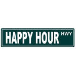 Tin Street Sign | Happy Hour Highway | 40 x15 cm