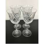 VINTAGE Diamond Cut Crystal Wine Glasses x 4 | 15.3 cm Tall