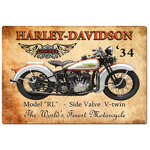 1934 Harley Davidson Motorcycle | Retro Tin Sign | Rectangle | 20 x 30 cm | Landscape 