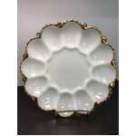 VINTAGE Milk Glass Egg Plate | Anchor Hocking 