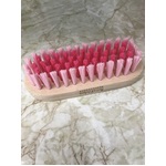 Wooden Scrubbing Brush - Pink Bristles - Retro Kitchen