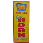 Golden Fleece Sound Horn Sign - Cast Iron - Rectangular - Large 