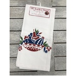 1950's Style Tea Towel -100% Cotton Flour Sack - Fruit Bowl