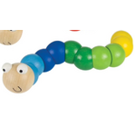 Jointed Wooden Worm Toy - Green