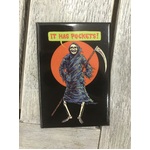 It Has Pockets! - Grim Reaper - Funny Fridge Magnet - Retro Humour