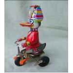 Duck on Trike - Wind Up Tin Toy 