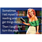 Stop Reading and Get Things Done - Funny Fridge Magnet - Retro Humour