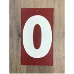 VINTAGE Metal Service Station Price Number - 0 1 - Double Sided - Red White - 40 x 22.5 cm
