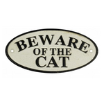 Beware of the Cat - Cast Iron Sign - Vintage Style