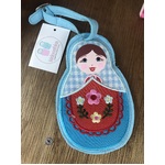 Babushka Luggage Bag Tag - Blue Red