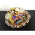 VINTAGE 1970's Indiana Carnival Glass Loganberry Candy Dish | Marigold 