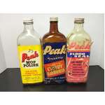 VINTAGE Peak Glass Bottles w Original Paper Labels