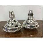 VINTAGE Carlisle Silver Plate Salt & Pepper Shakers - Stepped Shape 