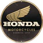 Honda Motorcycles Domed Round Tin Sign | 35 cm | Nostalgic Art