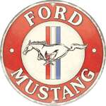 Ford Mustang Domed Round Tin Sign | 35 cm | Nostalgic Art