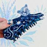 Kingston Jewellery Blue Leopard Acetate Hair Claw Clip