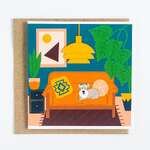 Midcentury Grey Schnauzer | Blank Greeting Card w Envelope | Elise Gow Designs