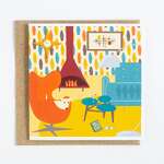 Midcentury Whippet | Blank Greeting Card w Envelope | Elise Gow Designs