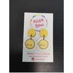 Happy Sun Earrings | Wooden Dangle 25 mm | Elise Gow