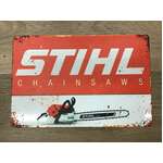 Stihl Chainsaws Orange & White | Retro Tin Sign | 20 x 30 cm | Landscape