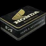 Black Honda Flat Storage Tin 2.5L | Nostalgic Art