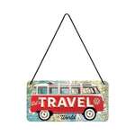VW Travel The World | Nostalgic Art | Hanging Tin Sign 20x10cm