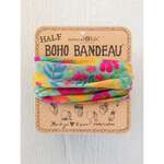 Natural Life Half Boho Bandeau | Yellow Dusty Blue Flower | Headband Hair Scarf