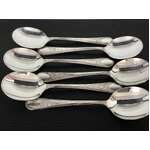 VINTAGE Embassy Rose EPNS Silver Plate Soup Spoons x 6