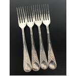 VINTAGE Embassy Rose Silver Plate Entree Forks x 4