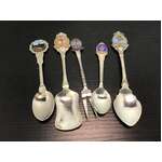 VINTAGE Souvenir Teaspoons Western Australia | Lot of 5 | Enamel Tops 