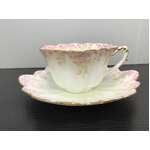 ANTIQUE Foley Bone China Trailing Ivy Tea Cup & Saucer | Daisy Shape