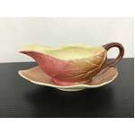 VINTAGE Royal Winton Leaf Shaped Sauce Boat & Underplate