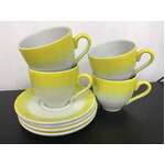VINTAGE Bristile Wembley Ware Yellow Teacup Duos x 4