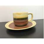 VINTAGE Striped Stoneware Cup & Saucer  | Japan